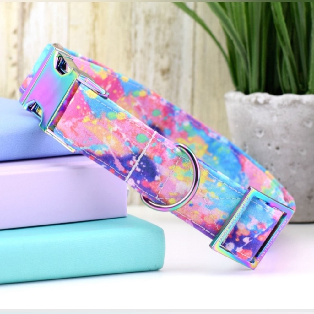 10.5- 14.4 inch adjustable dog collar.